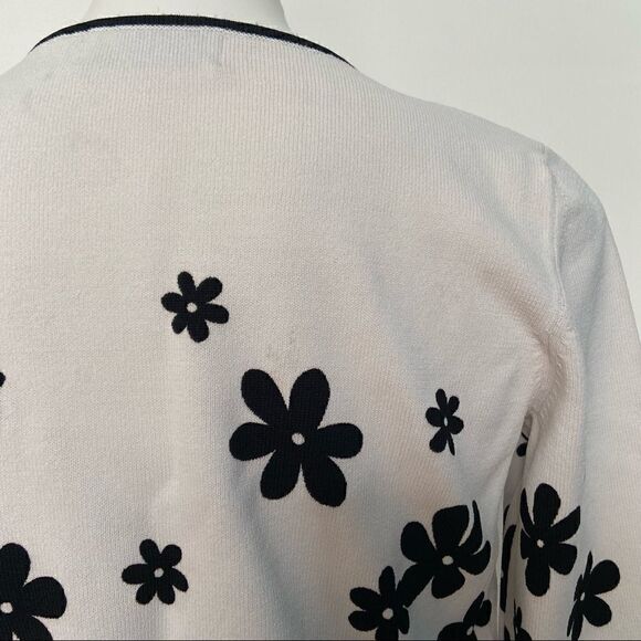 Alfred Dunner Floral Mod 60s style sweater flower power - Picture 5 of 13